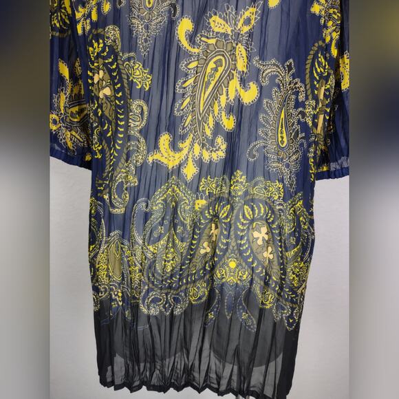 Lane Bryant Paisley 3/4 Sleeve Chiffon Blue Blouse Size 22/24 - Picture 9 of 14